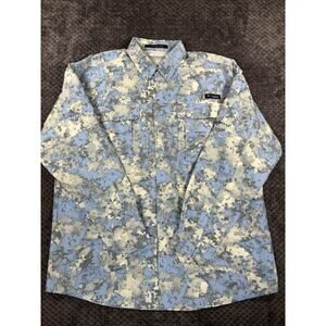 Columbia PFG Large Long Sleeve Button-Up Fishing Shirt Lightweight